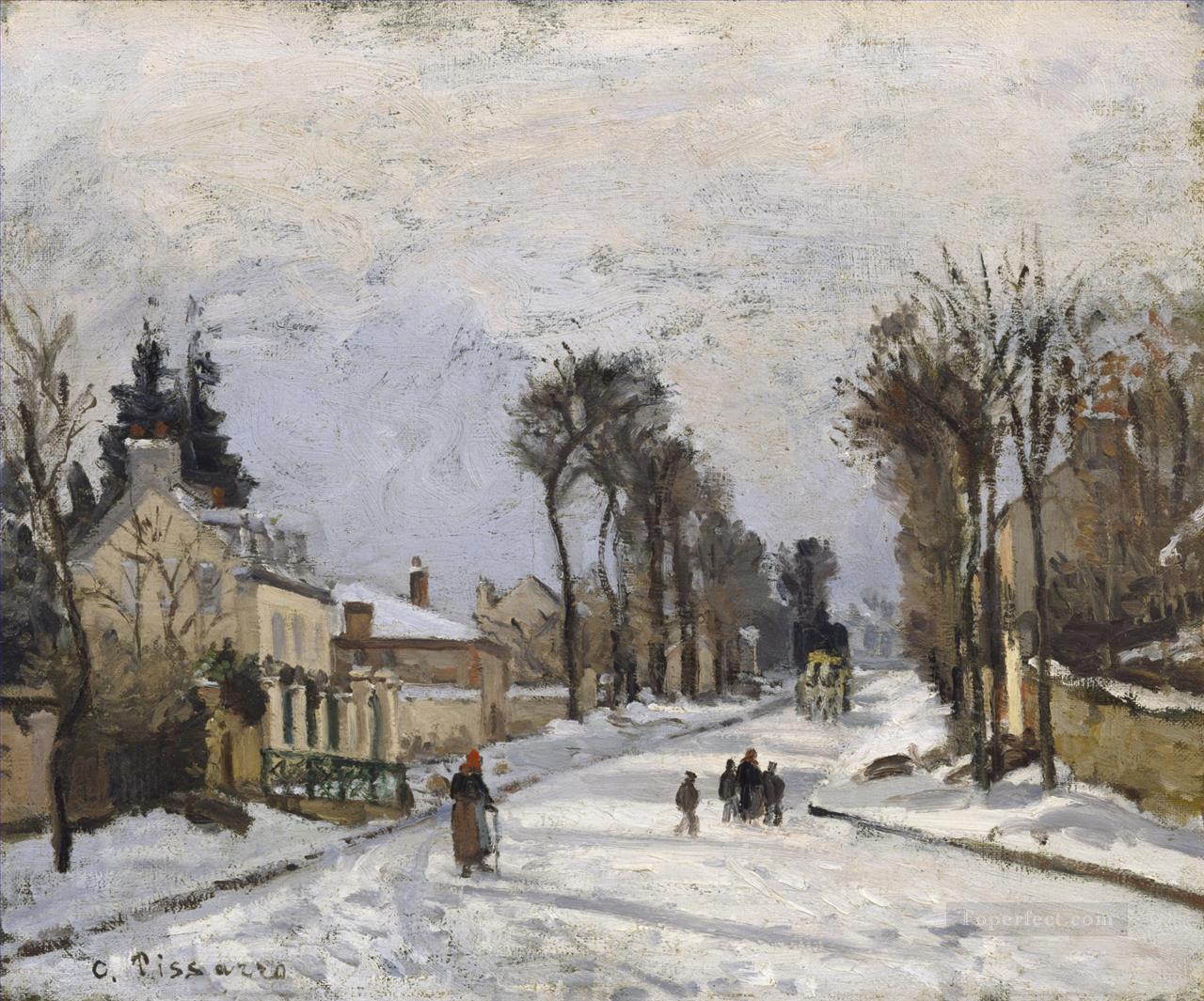 ルーブシエンヌのベルサイユへの道 1869年 カミーユ・ピサロ油絵